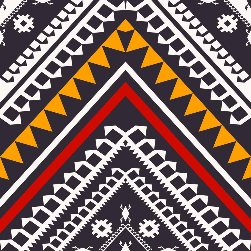 Ethnic tribal geometric pattern. Ethnic tribal geometric motif black and white colorful stripes seamless pattern background. Aztec Navajo pattern for fabric, interior decoration elements. vector