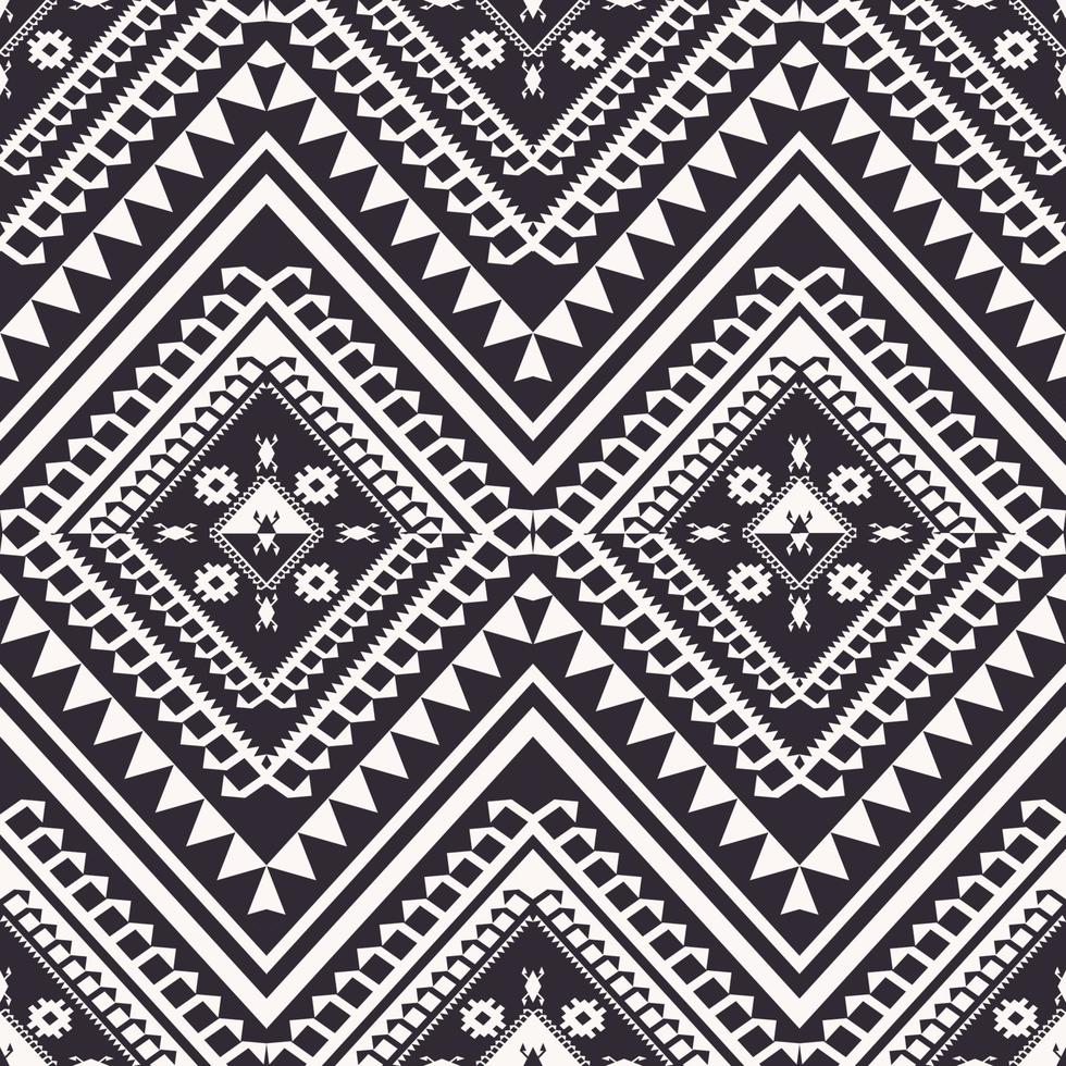Ethnic geometric black and white pattern. Ethnic aztec Navajo geometric diamond shape seamless pattern black and white color background. Ethnic fabric textile black and white pattern. vector