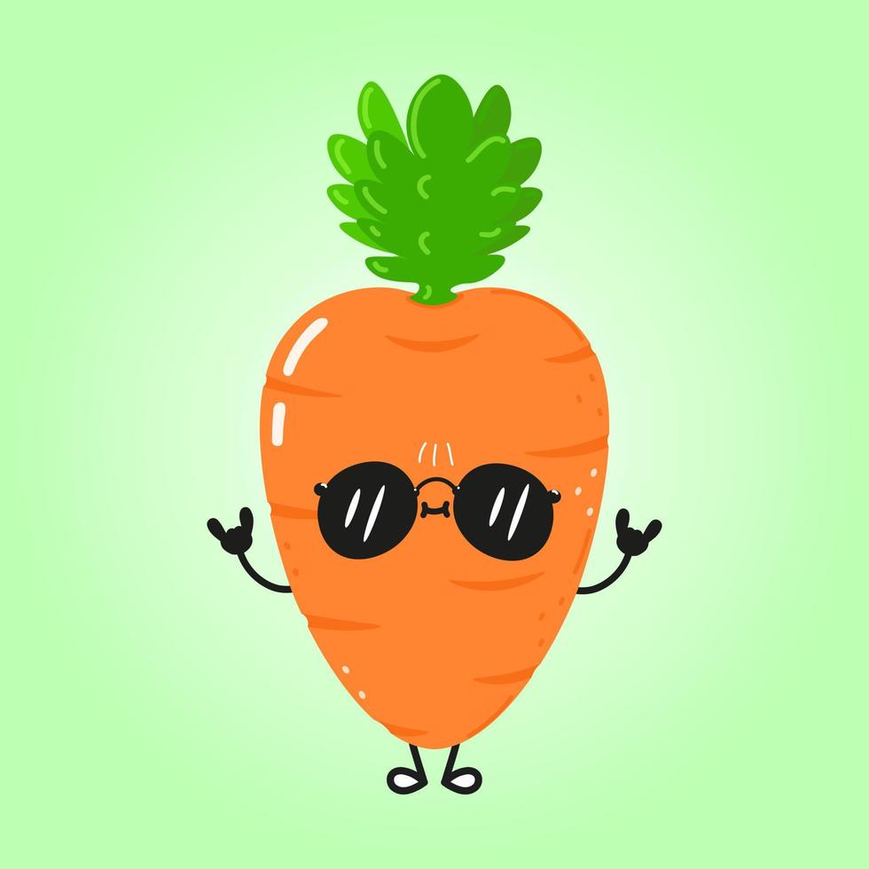 Cute funny carrot character. Vector hand drawn cartoon kawaii character illustration icon. Isolated on white background. Carrot character concept