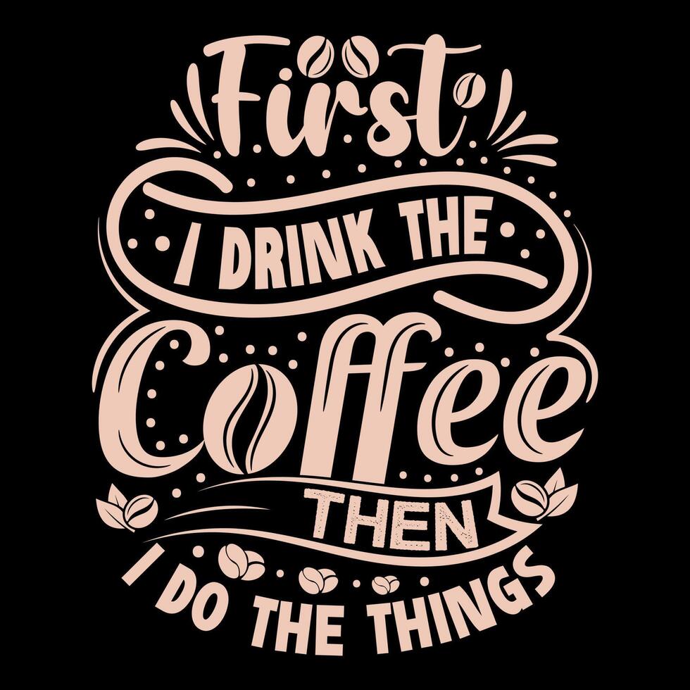 Coffee Cup vector, typography Coffee element, hand drawing coffee cup, coffee beans vector