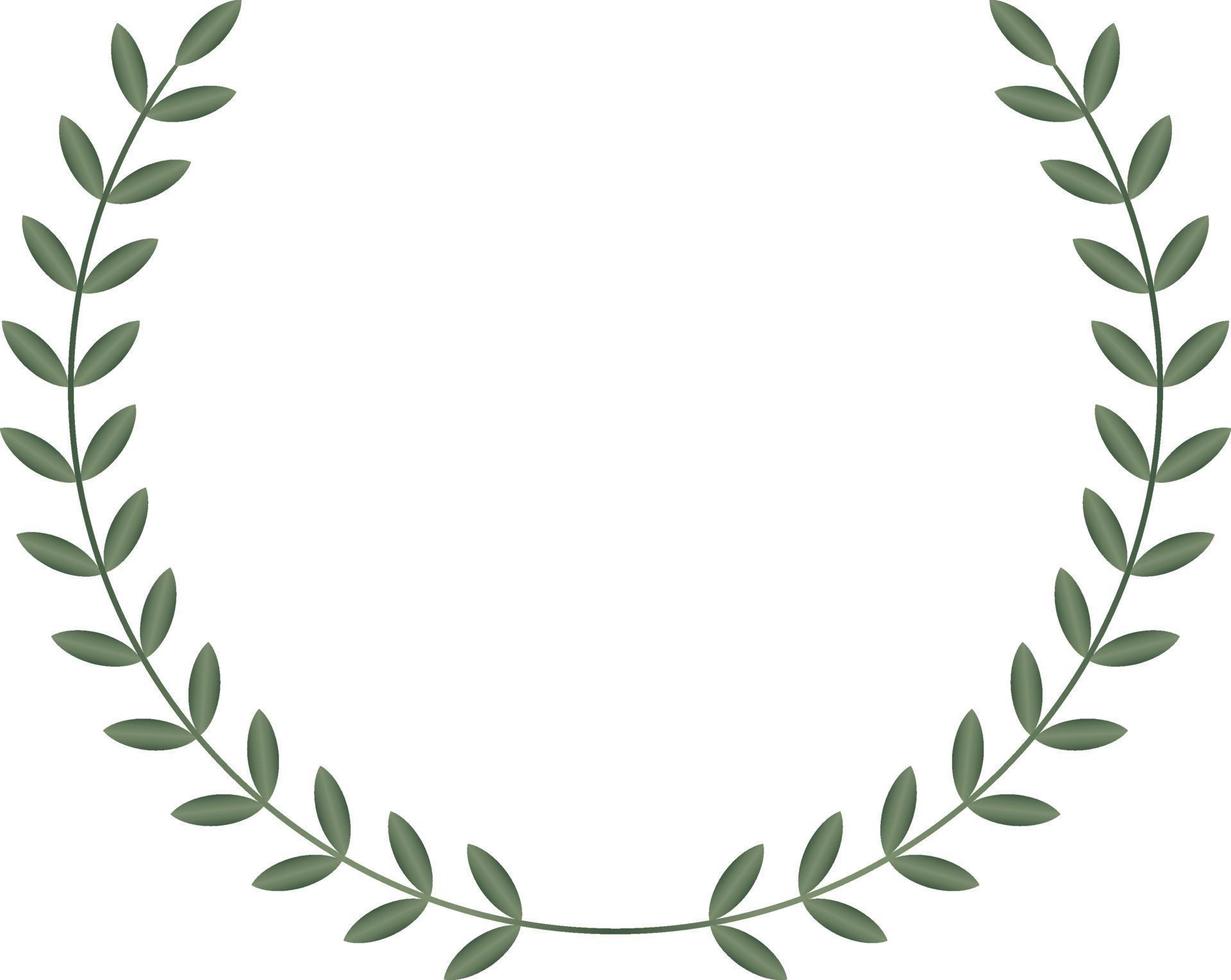 hand drawn laurel wreath green gradient vector