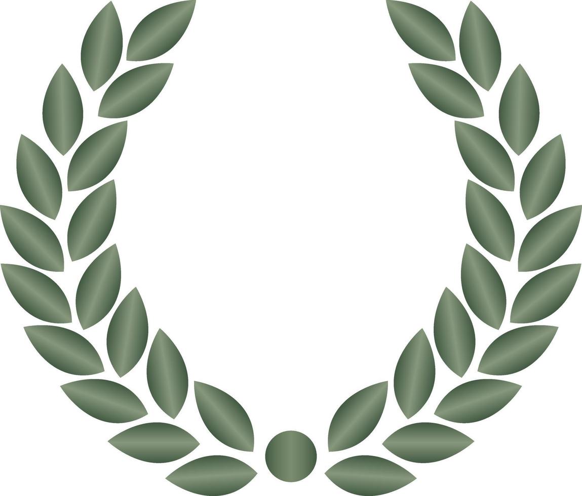 hand drawn laurel wreath green gradient vector