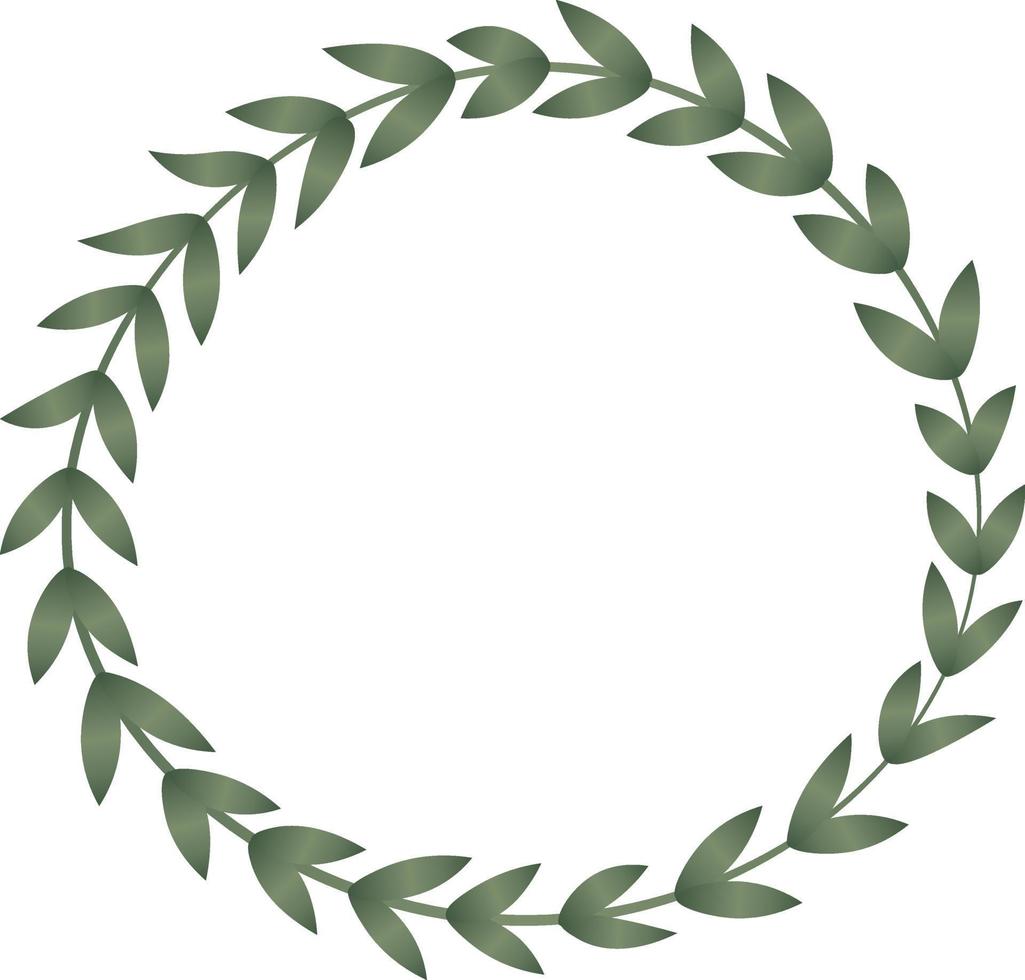 hand drawn laurel wreath green gradient vector