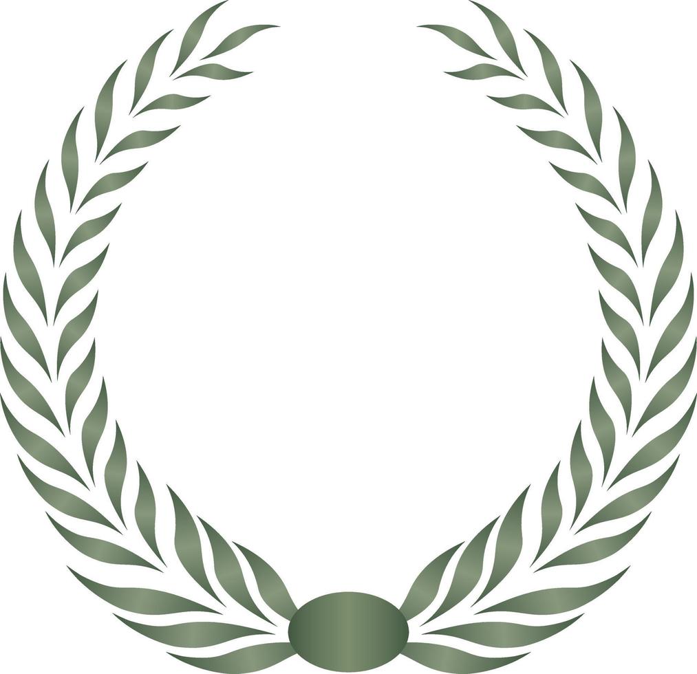 hand drawn laurel wreath green gradient vector