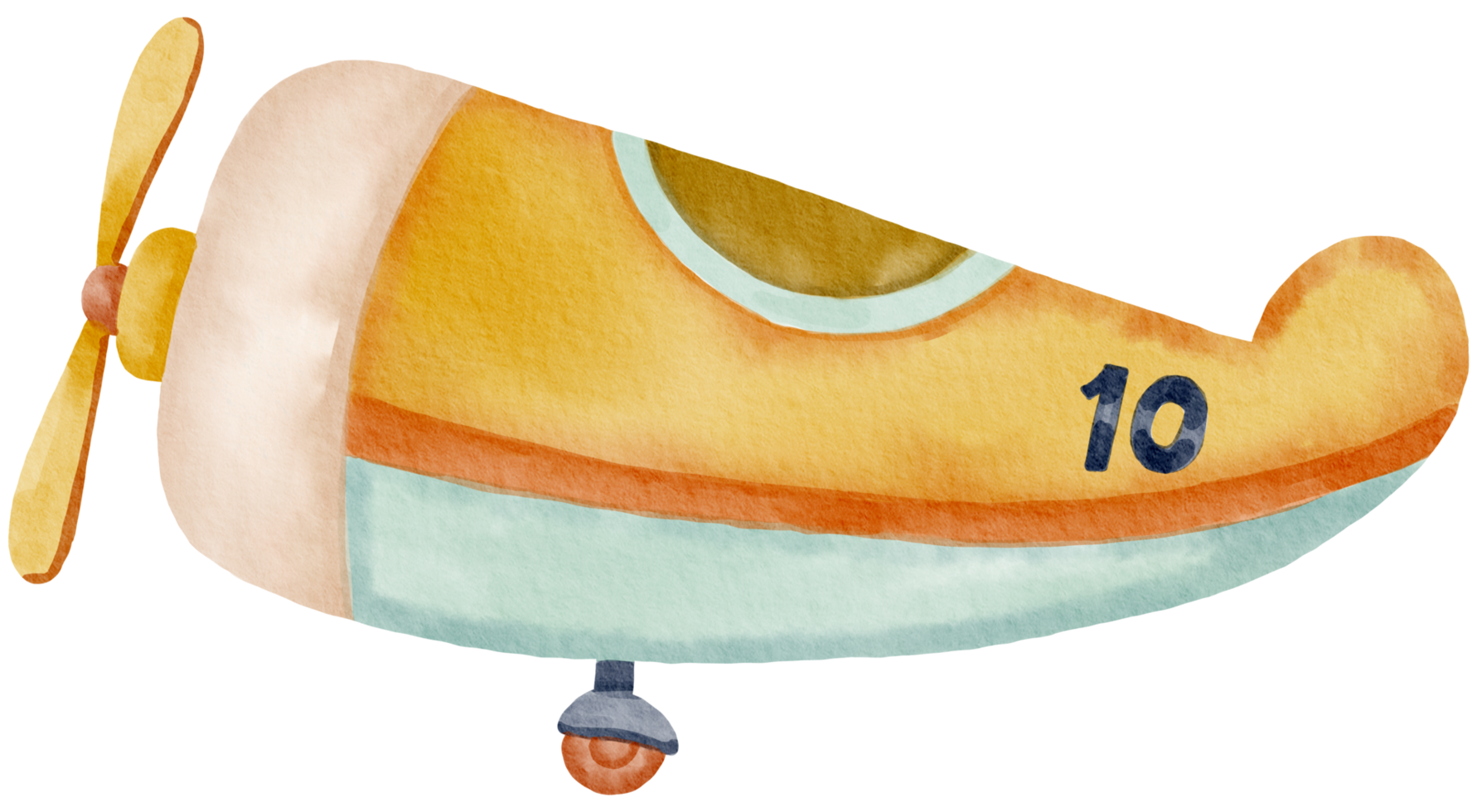 Airplane watercolor cartoon cute png
