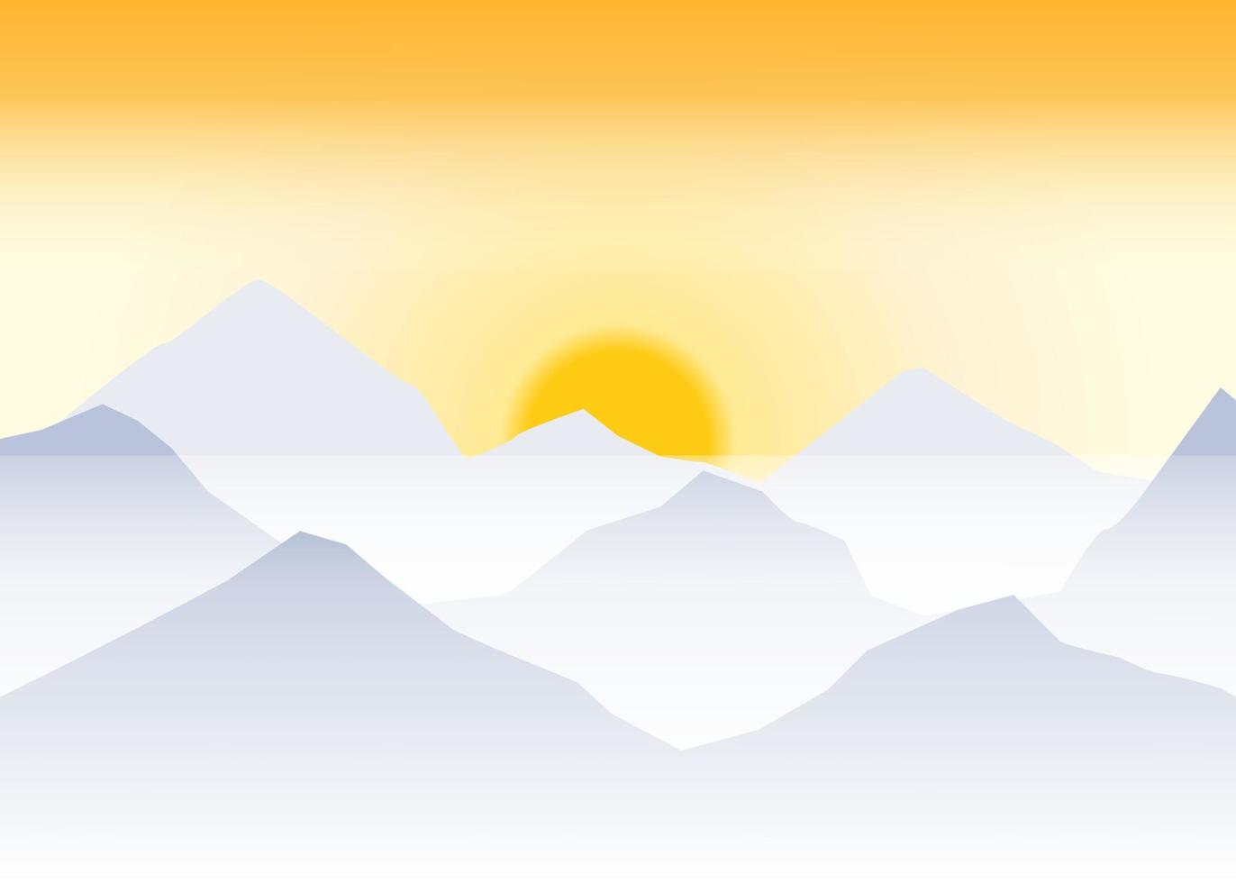 moutain view in evening orange sunshine vector