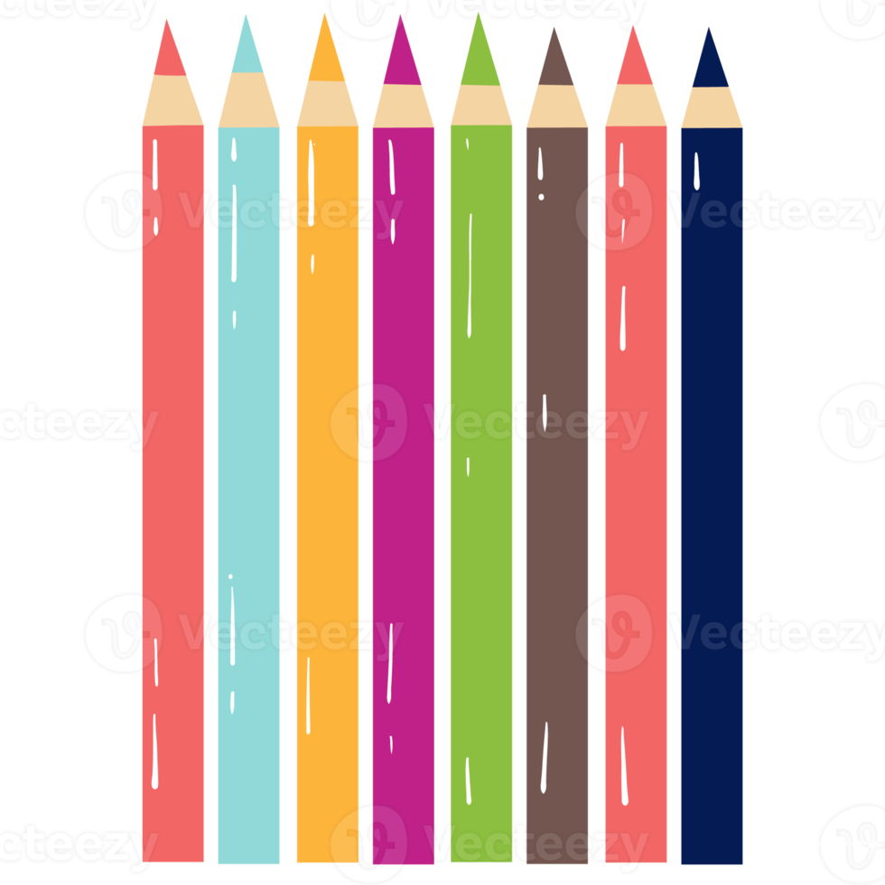 Colored pencils in flat style png