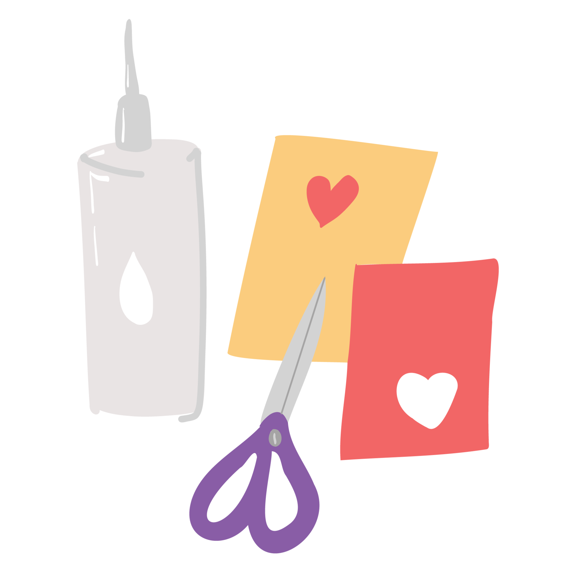 Working tools glue, paper, needlework scissors 13172018 PNG