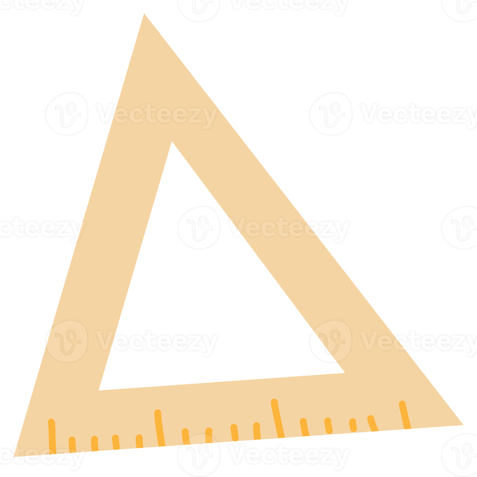 school triangular ruler icon in flat style png