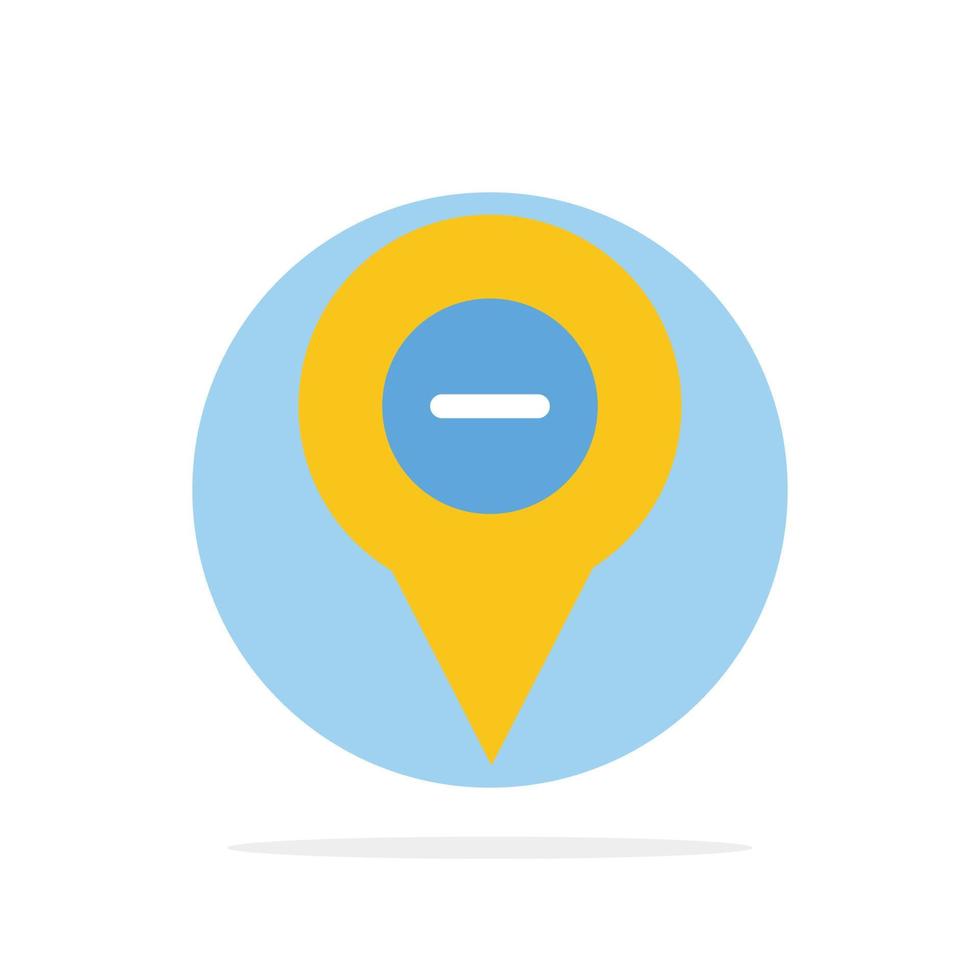 pin de navegación del mapa de ubicación menos icono de color plano de fondo de círculo abstracto vector
