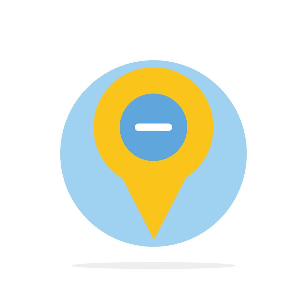 Location Map Navigation Pin minus Abstract Circle Background Flat color Icon vector