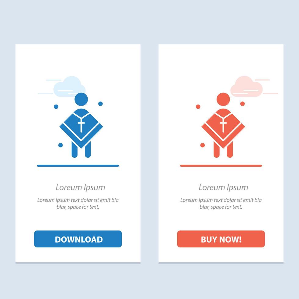 Christian Church Male Man Preacher  Blue and Red Download and Buy Now web Widget Card Template vector