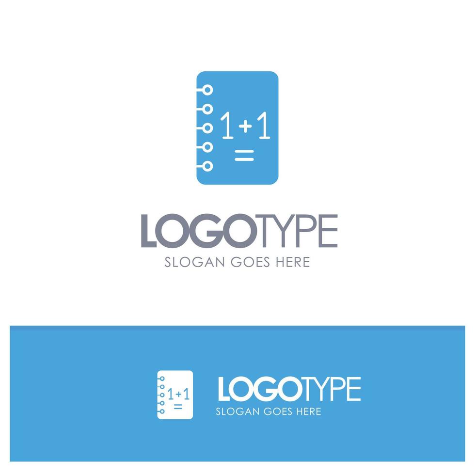 Education Notebook Notepad  11 Blue Solid Logo with place for tagline vector