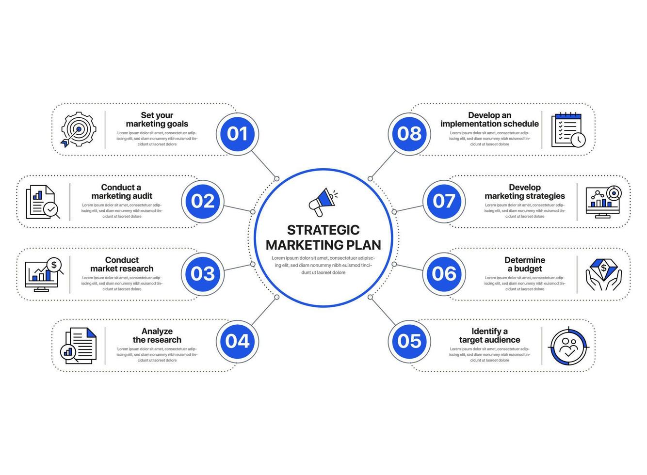 infografía plan de marketing vector