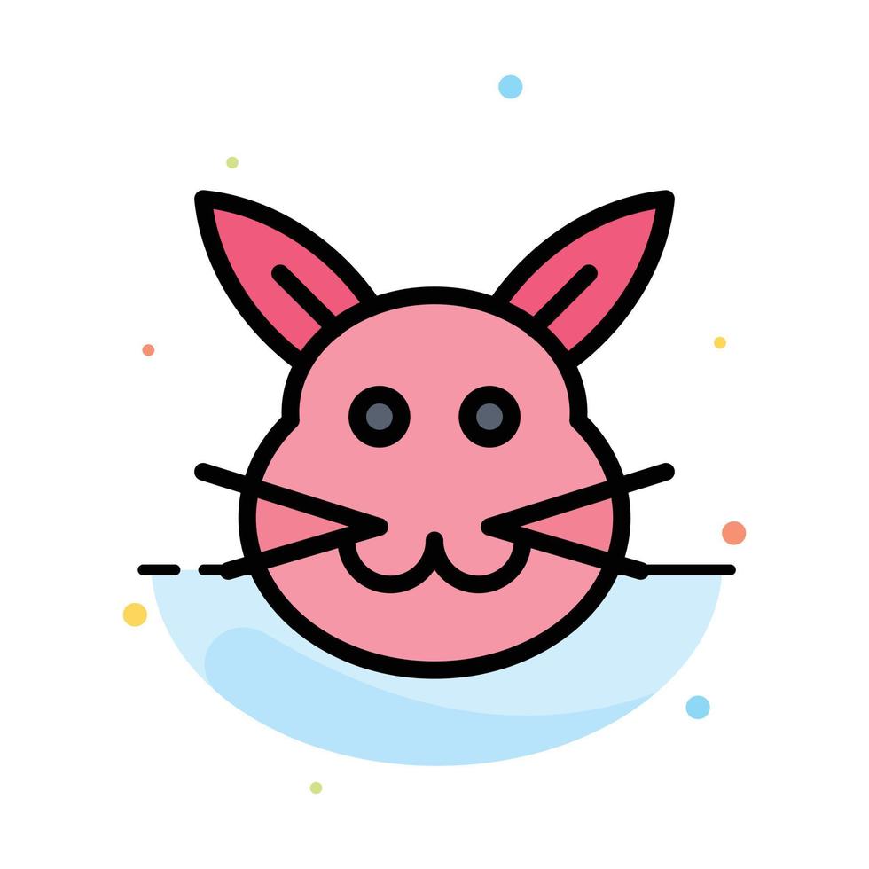 Bunny Bunny Easter Rabbit Abstract Flat Color Icon Template vector