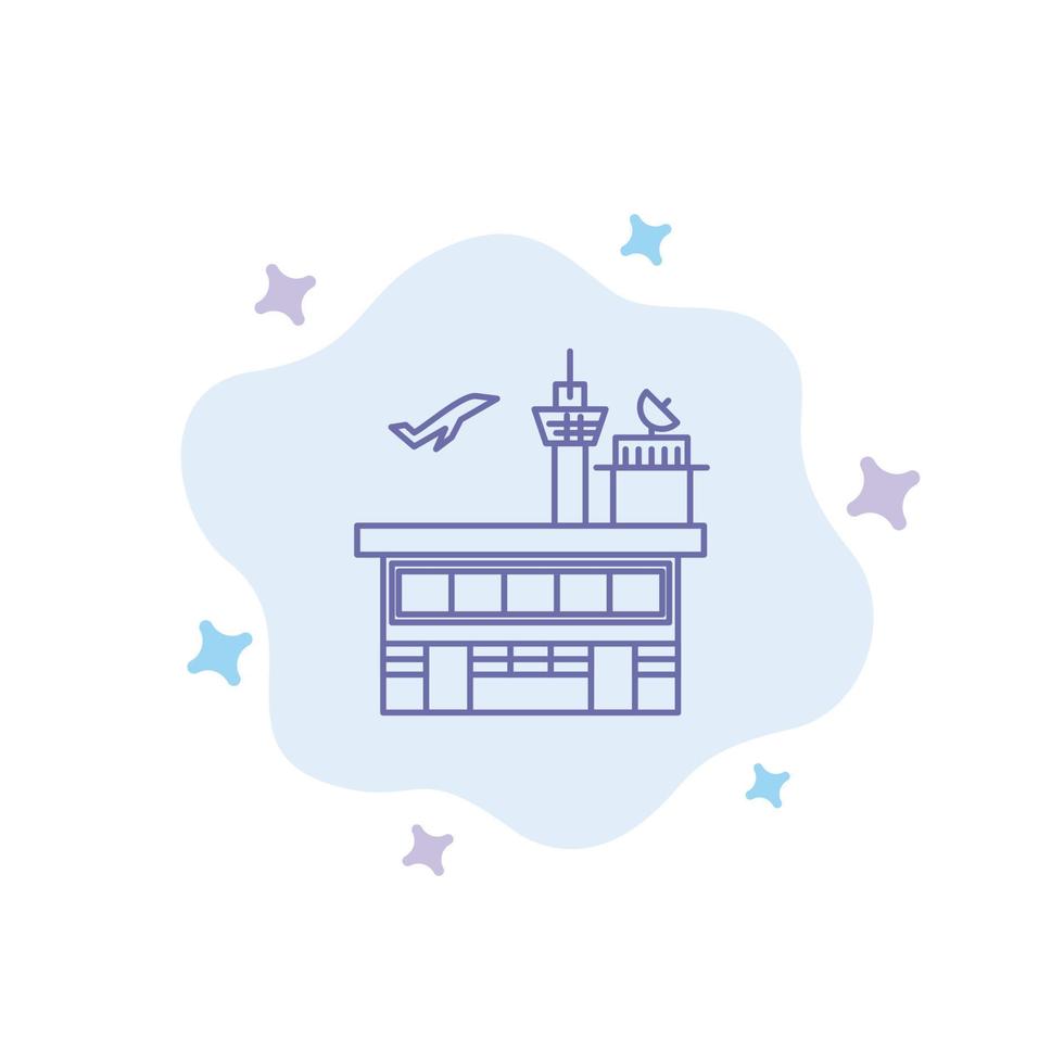 Airport Conveyance Shipping Transit Transport Transportation Blue Icon on Abstract Cloud Background vector