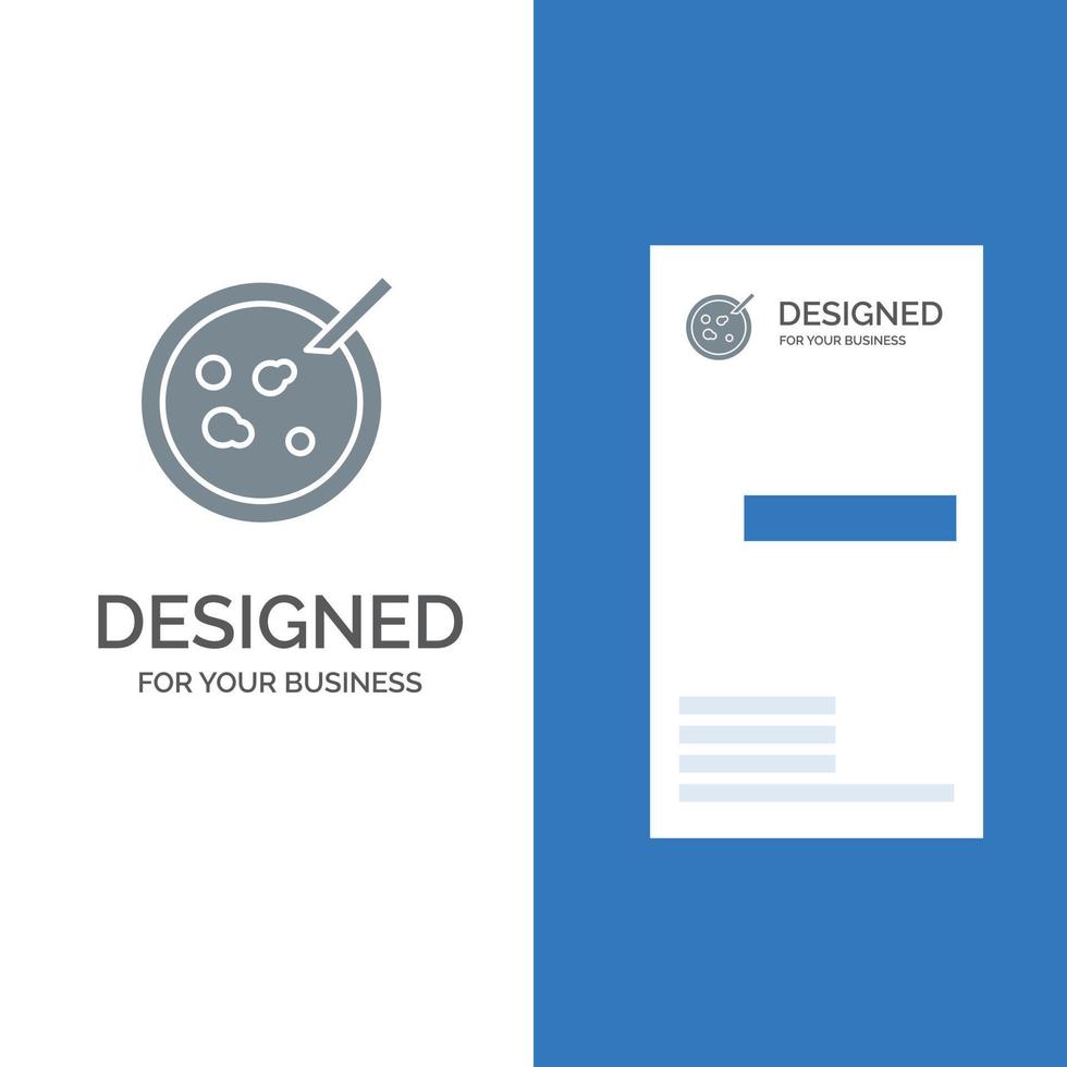 Petri Dish Analysis Medical Grey Logo Design and Business Card Template vector