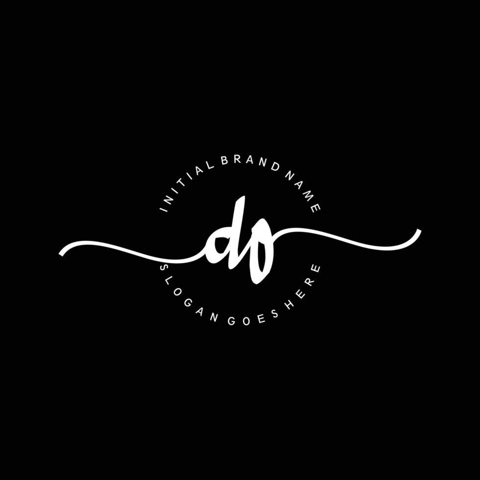 Initial DO handwriting logo template vector