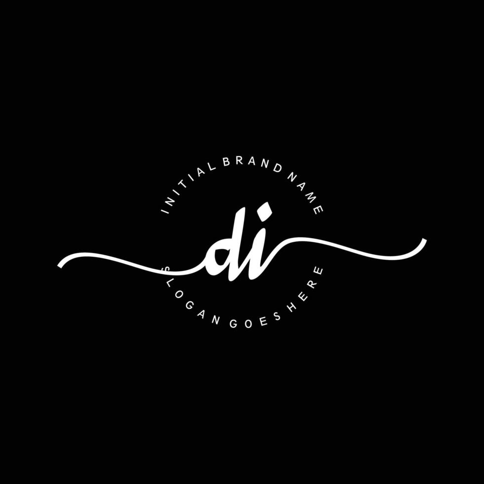 Initial DI handwriting logo template vector