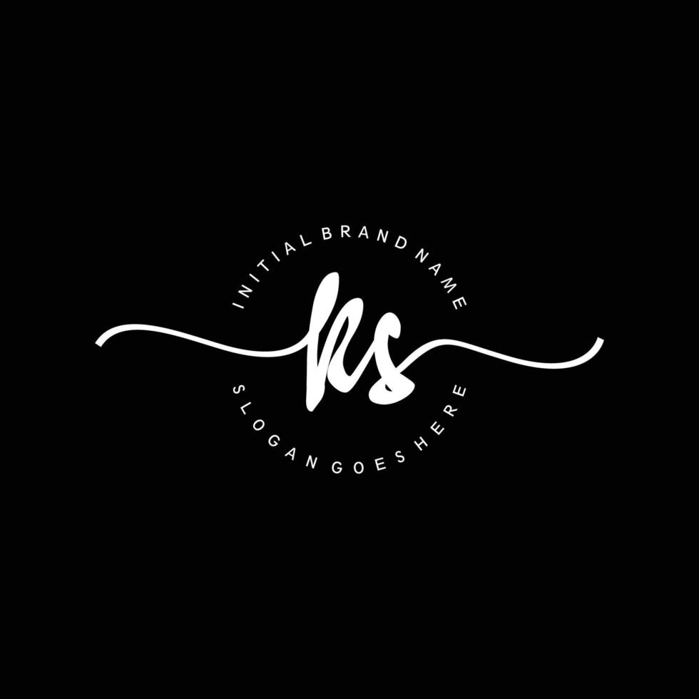 Initial KS handwriting logo template vector
