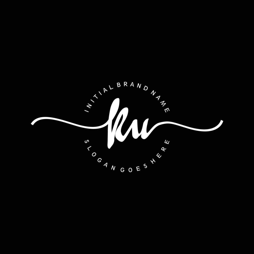 Initial KU handwriting logo template vector