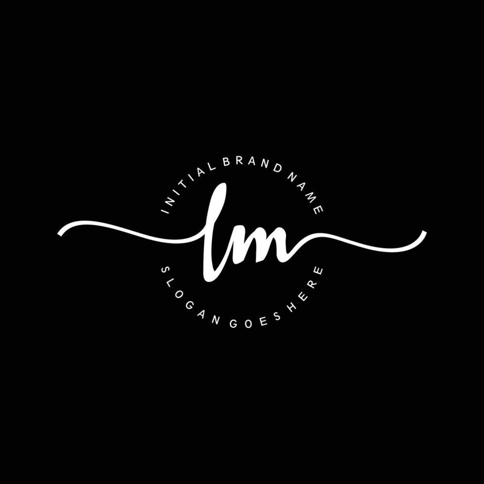 Initial LM handwriting logo template vector