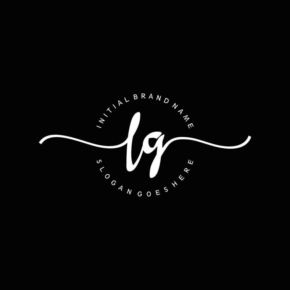 Initial LG handwriting logo template vector