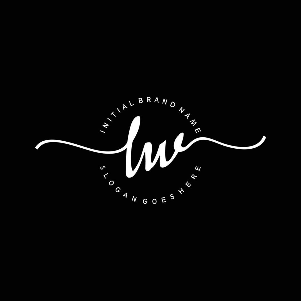 Initial LW handwriting logo template vector