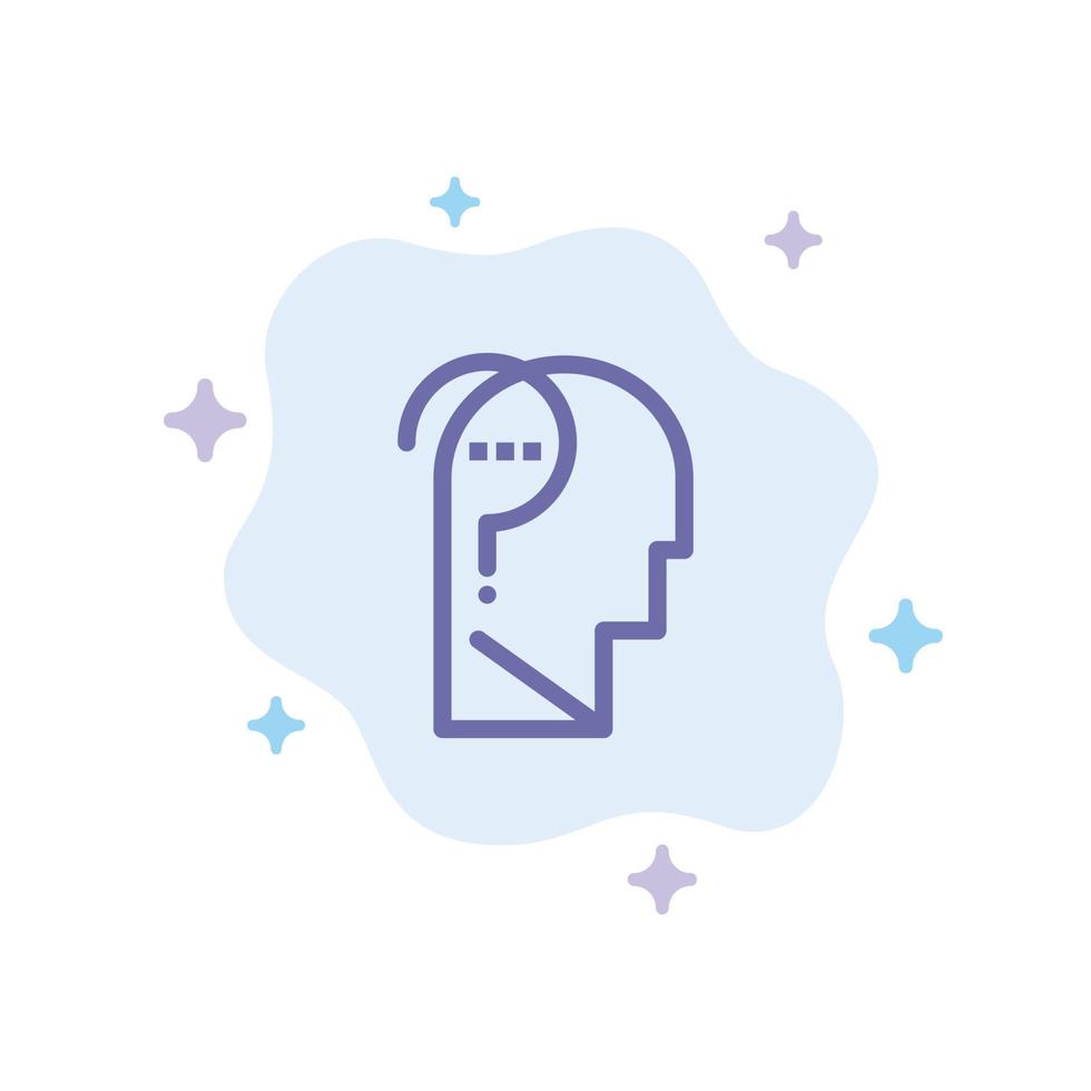 Confuse Confuse Brain Confuse Mind Question Blue Icon on Abstract Cloud Background vector