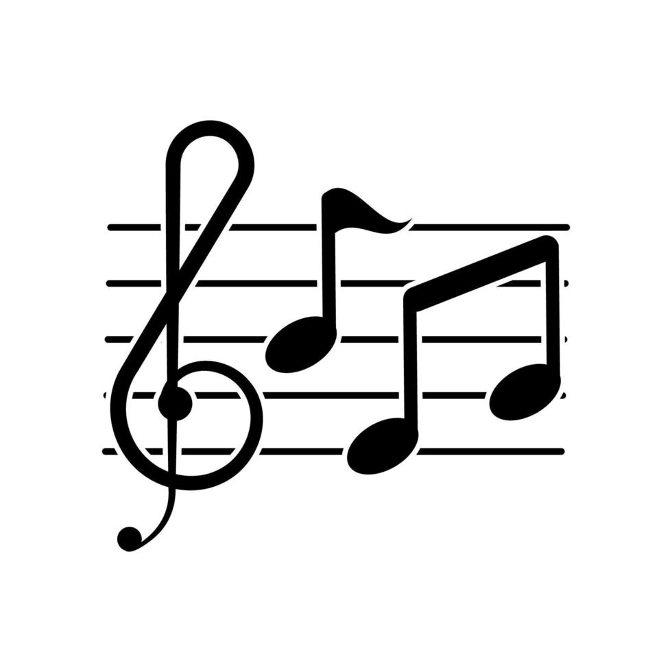 vector de icono de nota musical. forma plana sencilla