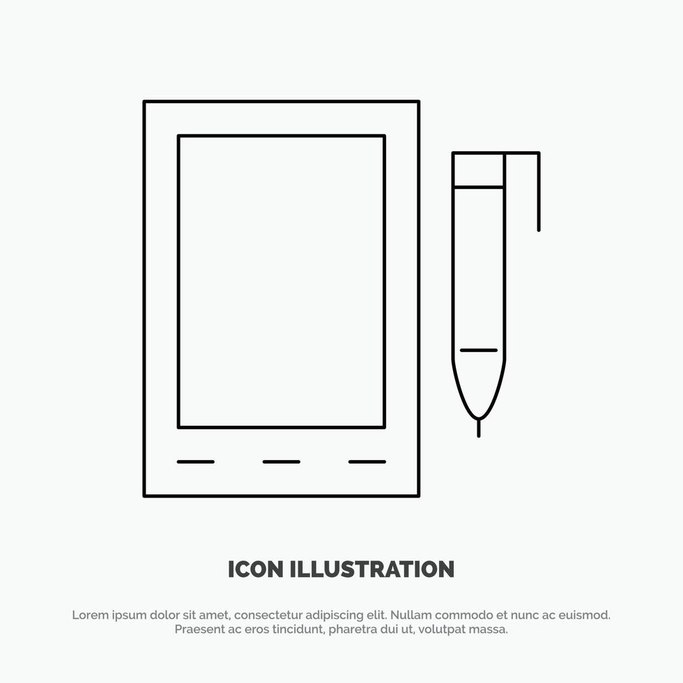 Mobile Cell Pencil Design Line Icon Vector