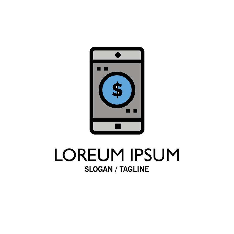 Application Mobile Mobile Application Dollar Business Logo Template Flat Color vector