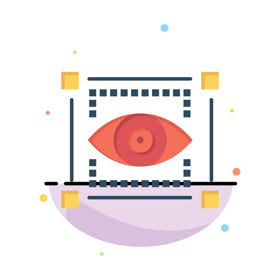 Visual View Sketching Eye Abstract Flat Color Icon Template vector