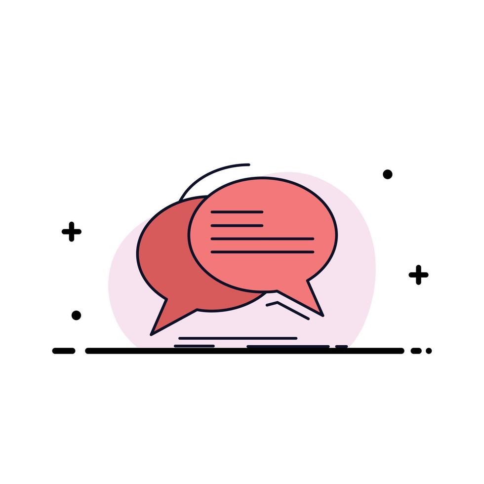 burbuja chat comunicación discurso hablar plano color icono vector