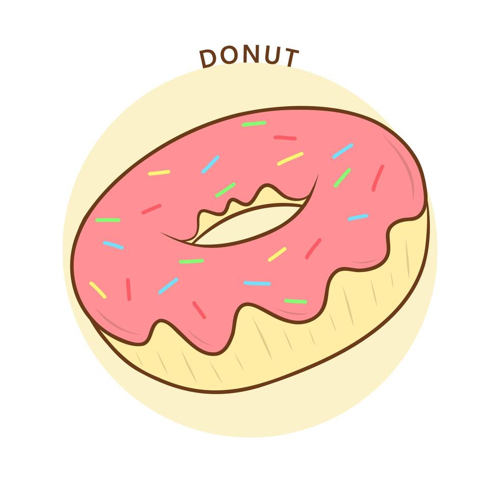 Donut Logo. Food and Drink Illustration. Cake Dessert Doughnut Icon Symbol vector