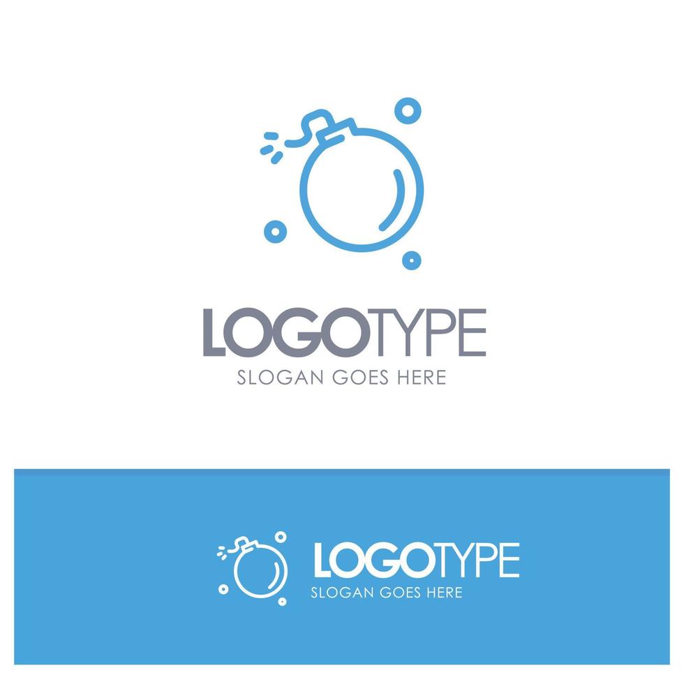 Bomb Comet Explosion Meteor Science Blue outLine Logo with place for tagline vector