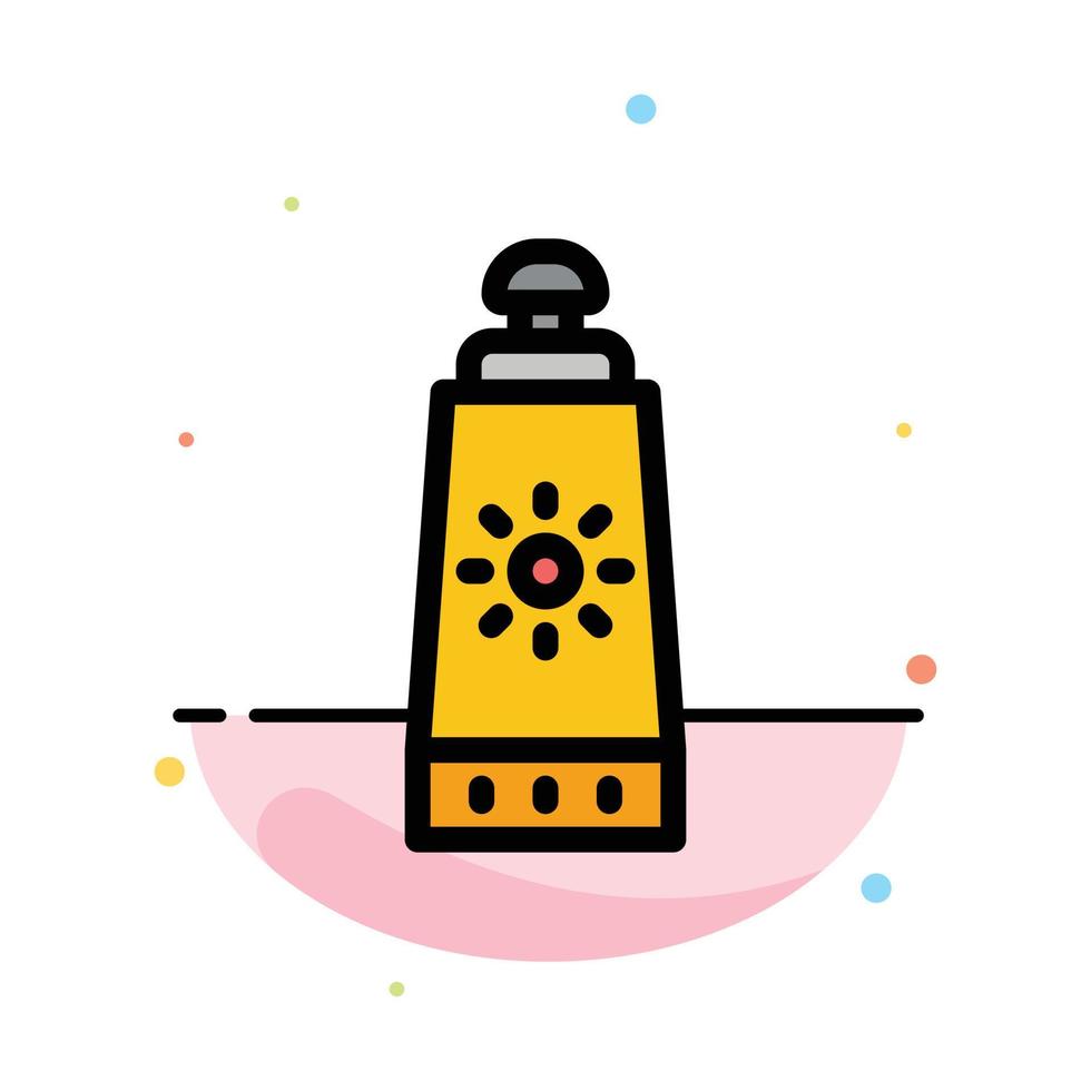 Beach Sunblock Sunscreen Abstract Flat Color Icon Template vector