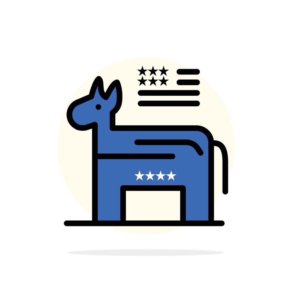 burro americano político símbolo abstracto círculo fondo plano color icono vector