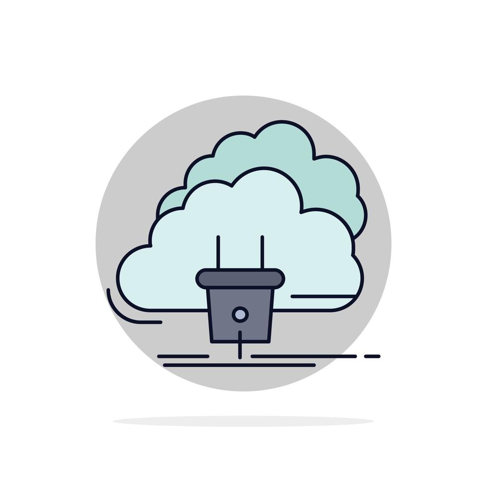Cloud connection energy network power Flat Color Icon Vector