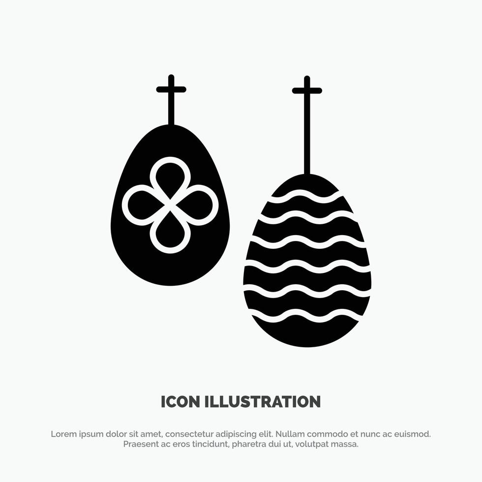 Celebration Easter Egg Food solid Glyph Icon vector