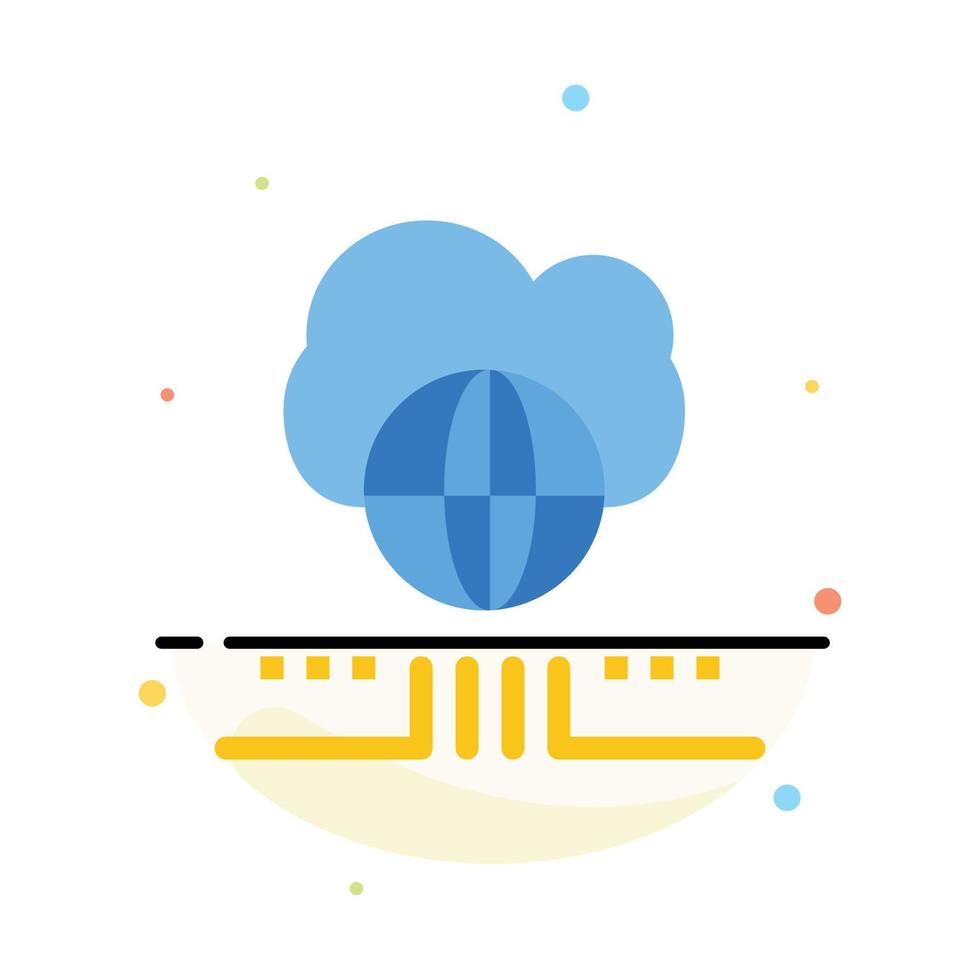 World Marketing Network Cloud Abstract Flat Color Icon Template vector