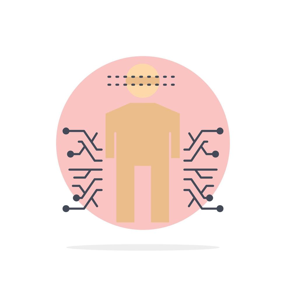 sensor cuerpo datos ciencia humana color plano icono vector