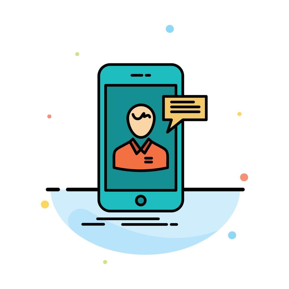 Chat Live Chat Meeting Mobile Online Conversation Abstract Flat Color Icon Template vector