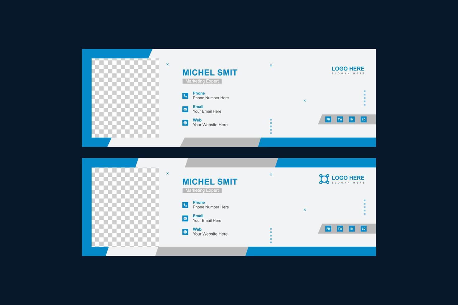 Business email signature or email footer template vector