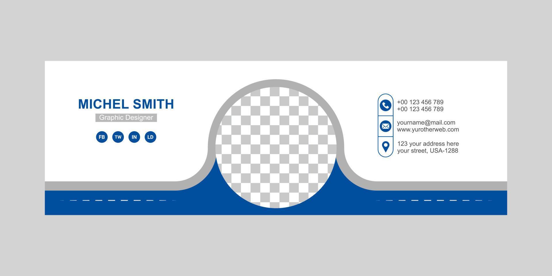 Business email signature or email footer template vector