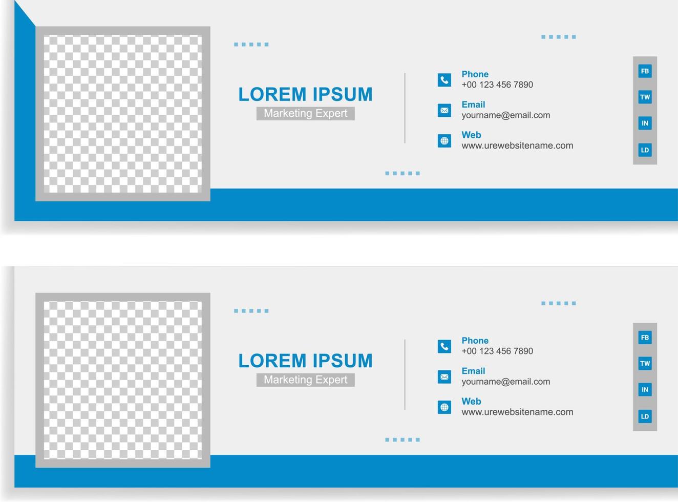 Business email signature or email footer template vector