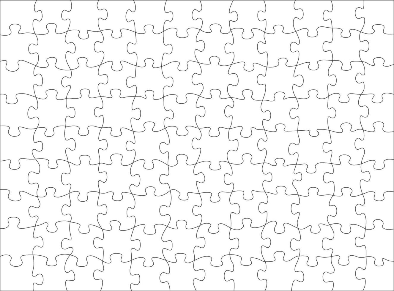 Blank jigsaw puzzle game template or background vector