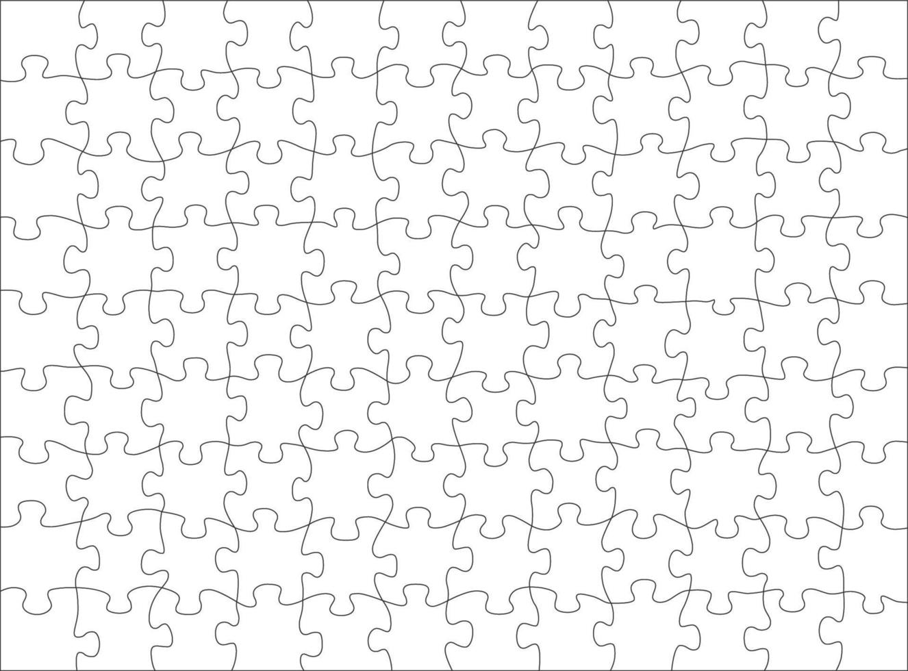 Blank jigsaw puzzle game template or background vector