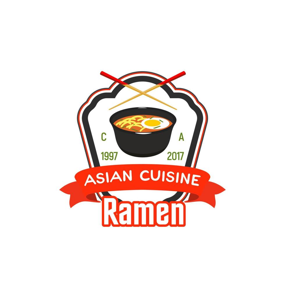 Sign for asian cafe or restaurant vector