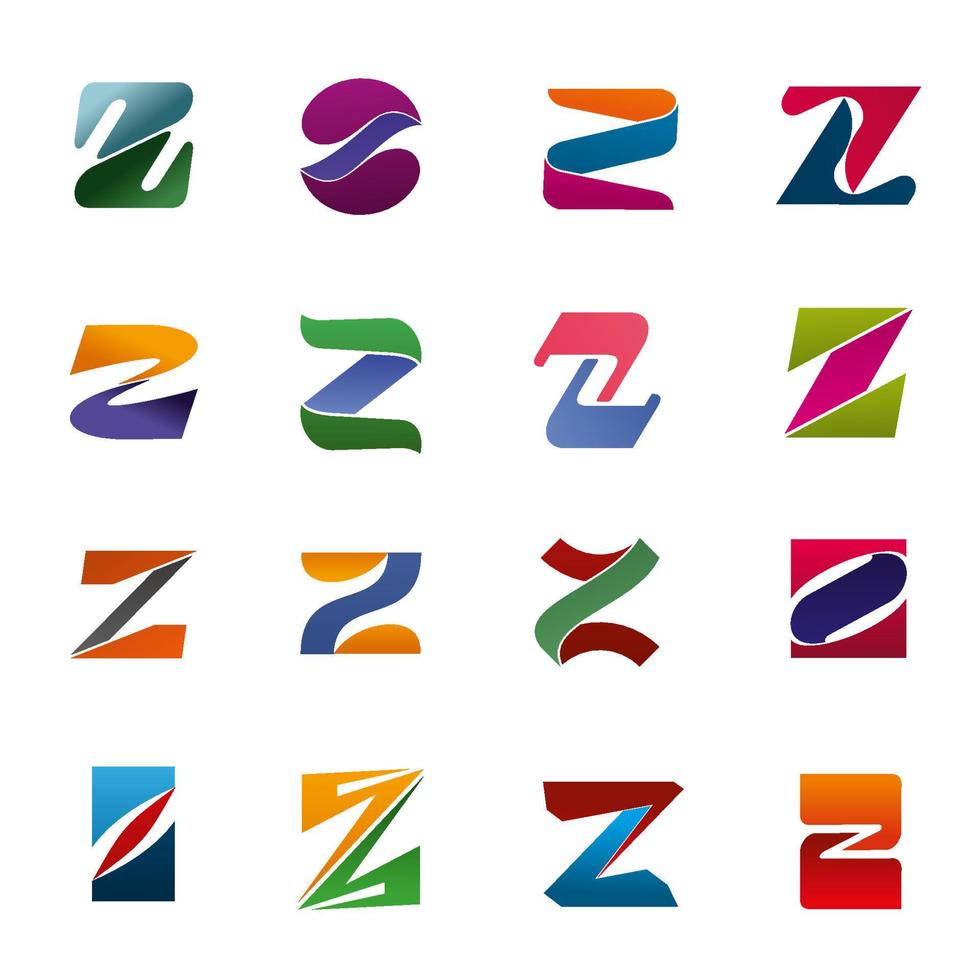 iconos de letra z vectorial para la identidad de la empresa de marca vector